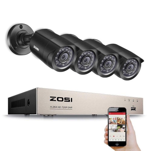 ZOSI 8 Channel 1080P DVR 720p Indoor/Outdoor Home