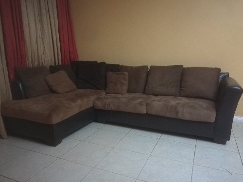 L-Shaped Microfibre Sofa