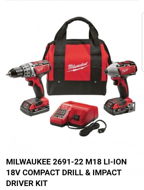 MILWAUKEE M18 DRILL AND DRIVER SET.