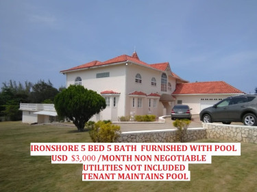 IRONSHORE 5 Bedroom And 5 Bath USD $3000