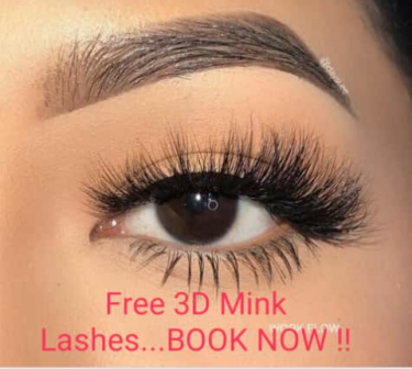 Brow Tinting, Lashes  Ext. (Free 3D Mink Lash)