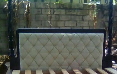 Beautiful 3  Poster Padded Headboard For Sale 
