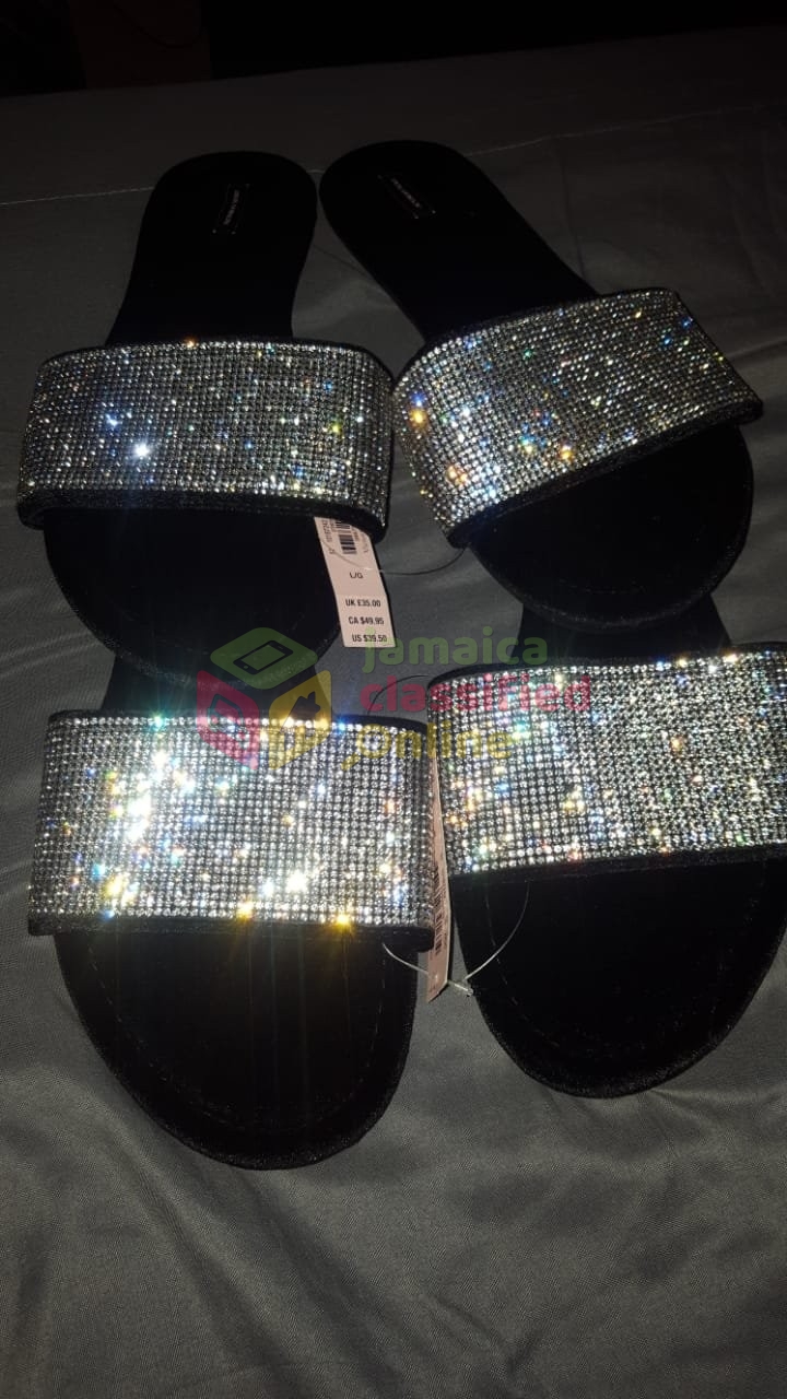 Victoria\\\'s Secret Velvet Black Rhinestone Slippers for sale in Cross ...