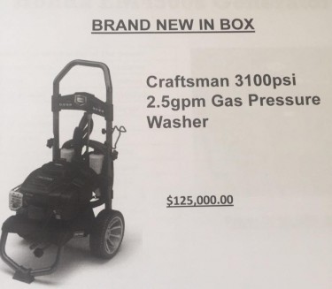 Brand New Craftsman 3100psi Gas Pressure Washer 