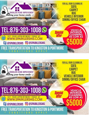 SOFA CLEANING, VEH. INTERIOR CLEANING & MORE