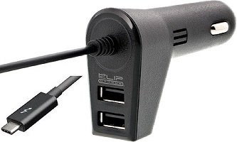 Dual USB Car Charger With Integrated USB Type-C Ca
