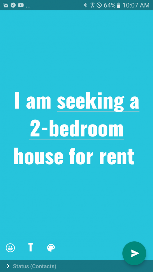 Am Seeking A 2-bedroom House Unfurnished