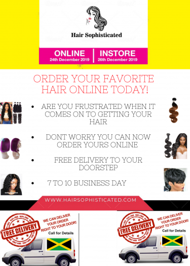 YOU CAN NOW ORDER YOUR HAIR ONLINE FREE DELIVERY!