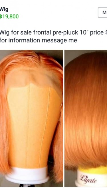 Orange Lace Bob Wig Virgin Hair
