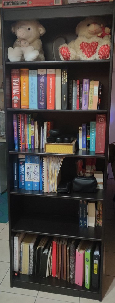 6-Shelf Standard Bookcase, (Black) True Black Oak