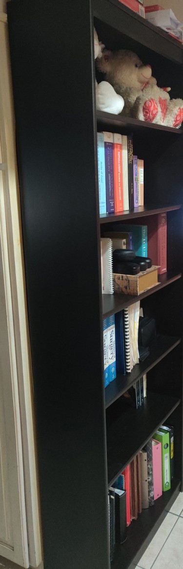 6-Shelf Standard Bookcase, (Black) True Black Oak