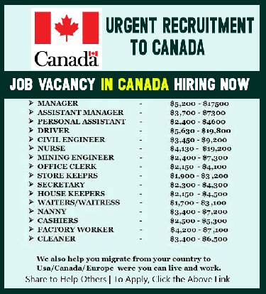 HIRING NOW!!! HOTEL JOBS IN CANADA