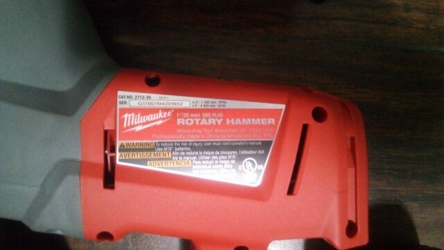New Milwaukee 1inch SDS Fuel Hammer Rotary Drill