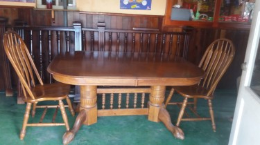 Antique Extension Dining Table Set 