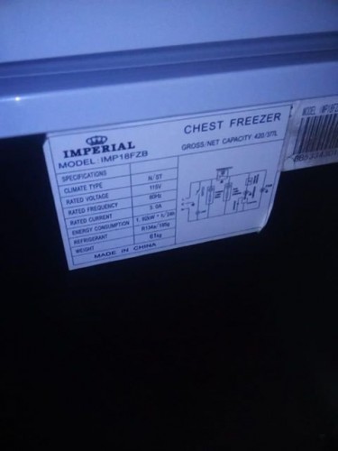18 Cubic Deep Freezer