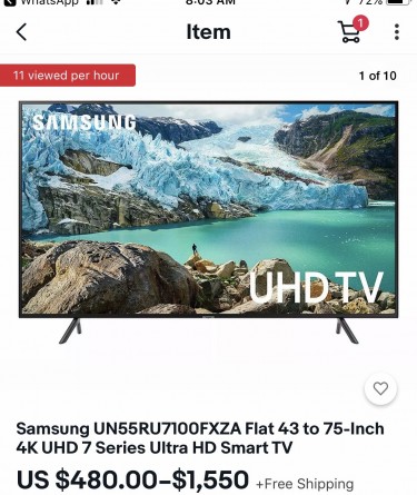 Samsung 43” 4K Smart UNHD TV Brand New In Box