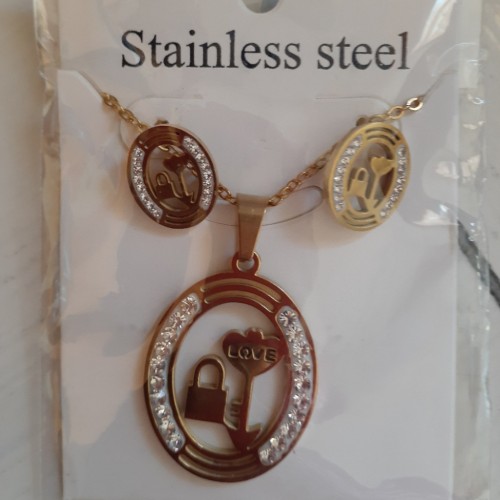 Stainless Steel Cute Necklace Set And Watches