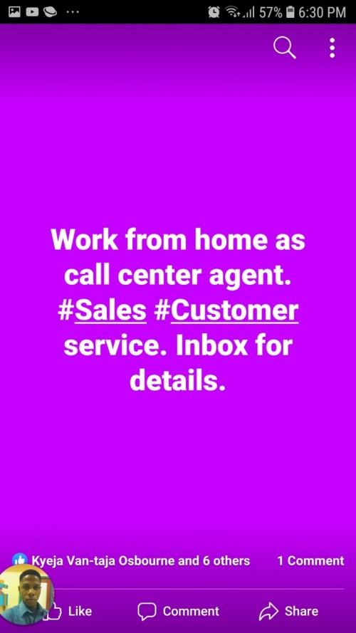 Full Time Work From Home Job Offer Only.