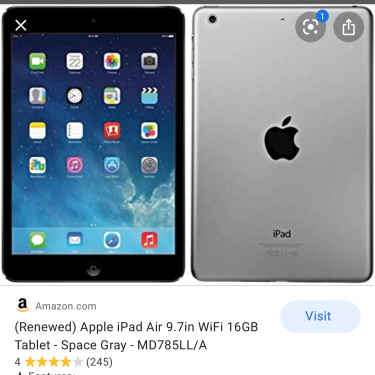 9.7” Screen Apple Tablet 