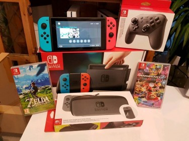 Nintendo Switch With Seven Video Games 