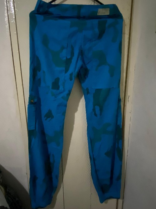 Blue And Green Pants With Cuff Foot, Size Xs/Tp