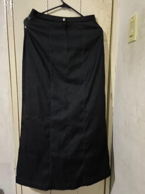 Black Long Jean Skirt, Size Medium