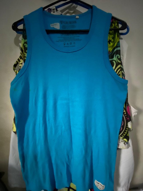 Blue Guess Tank Top, Size Extra Large
