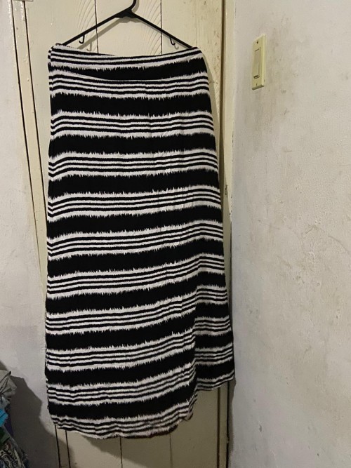 Long Black And White Skirt, Size Large