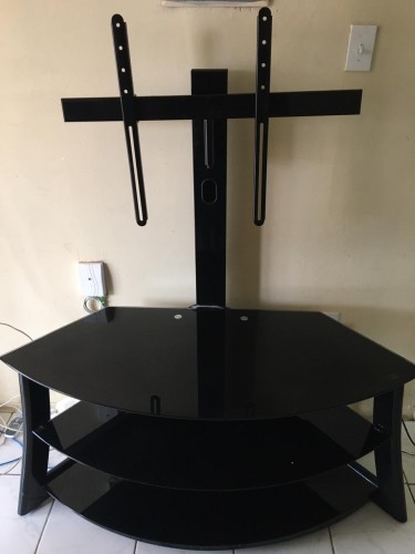 A Tier Glass Tv Stand With Brackets