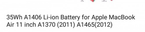 Apple Mackbook Air 2011 Battery