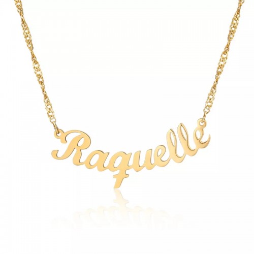 Custom Nameplate Necklace With Curve Pendant