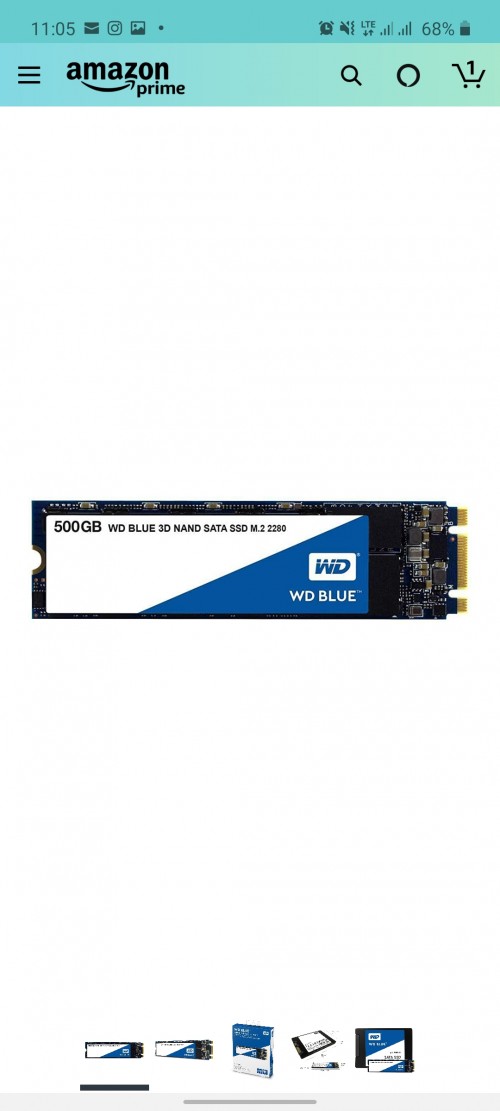WD Blue 3D NAND 500GB M.2 SSD (Open Box)