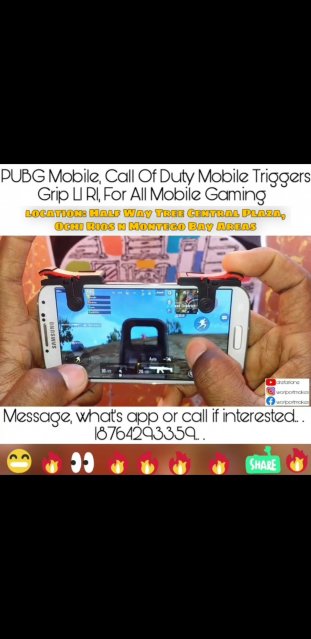 PUBG Mobile Trigger Grip L1 R1, All Mobile Gaming