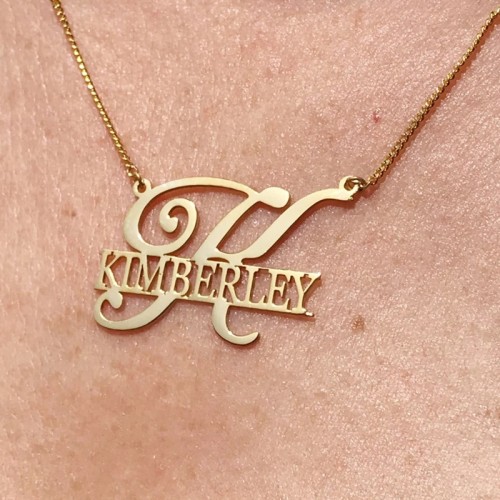 Customized Name Plated Necklace With Initial
