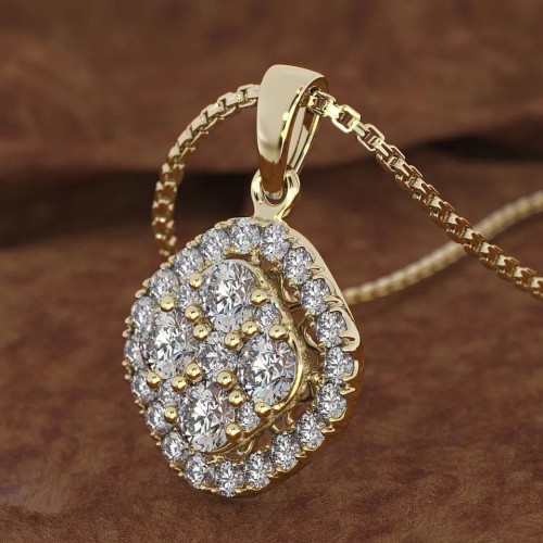 18K Gold Necklace Pierscionki Gemstone