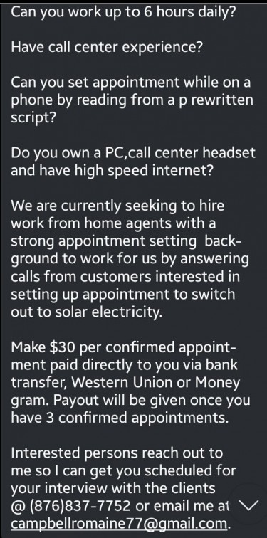 Work From Home Opportunity  