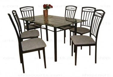Glass Top Dining Table (6 Chairs)