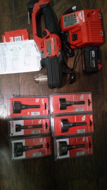 New Milwaukee Hole Hawg Set With 6 Drill Bits