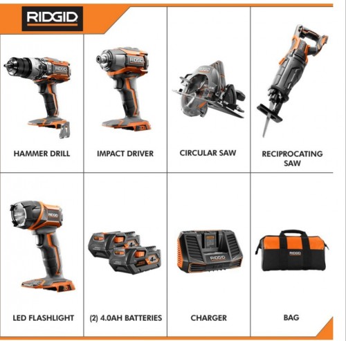 Ridgid Power Tool Combo Set