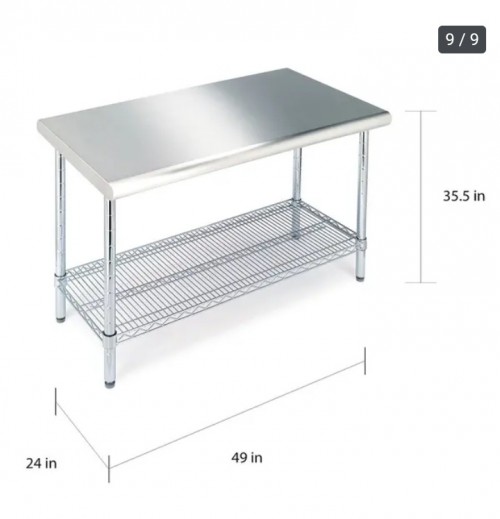 Seville Work Table (All Stainless Steel)