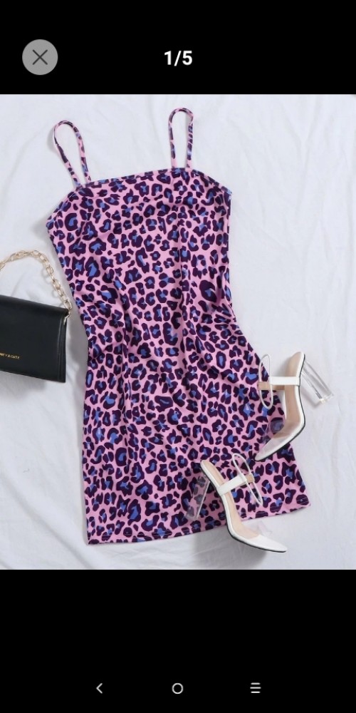 Mini Dress Purple Leopard