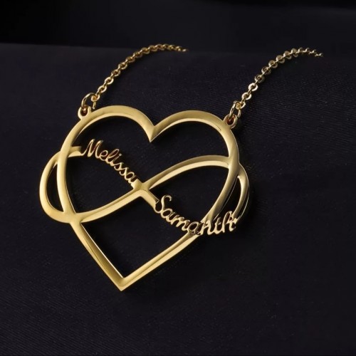 Heart Infinite Two Name Necklace