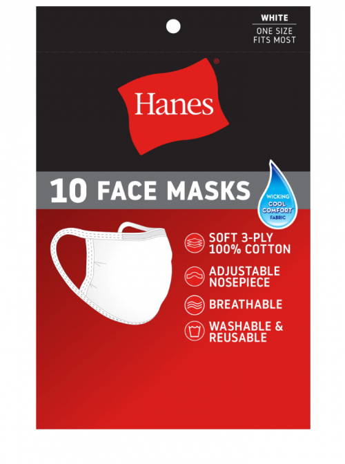 Hanes® Reusable Cotton Face Mask, Black, 10/Pack for sale in Portmore ...