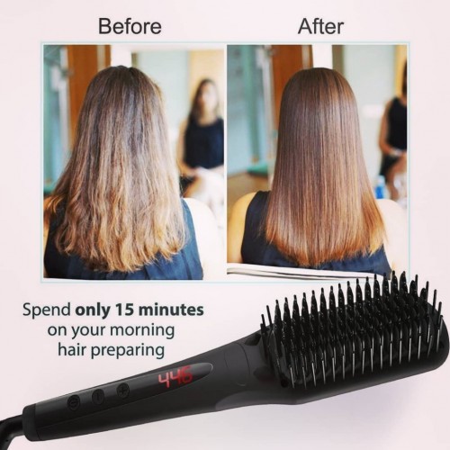 Ceramic Heated Quality Hair Brush Straightener