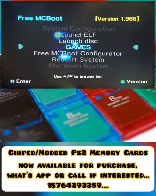 Chiped/Modded Sony Playstation 2 Memory Card