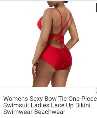 Women Sexy Bow Tie, 1 Piece Swimsuit. Size M