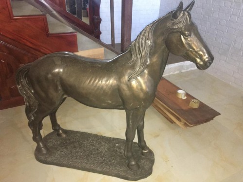 Human/ Life Size Bronze Antique Horse Sculpture