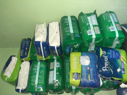 Adult Diapers, Gloves, Disposable Sheets