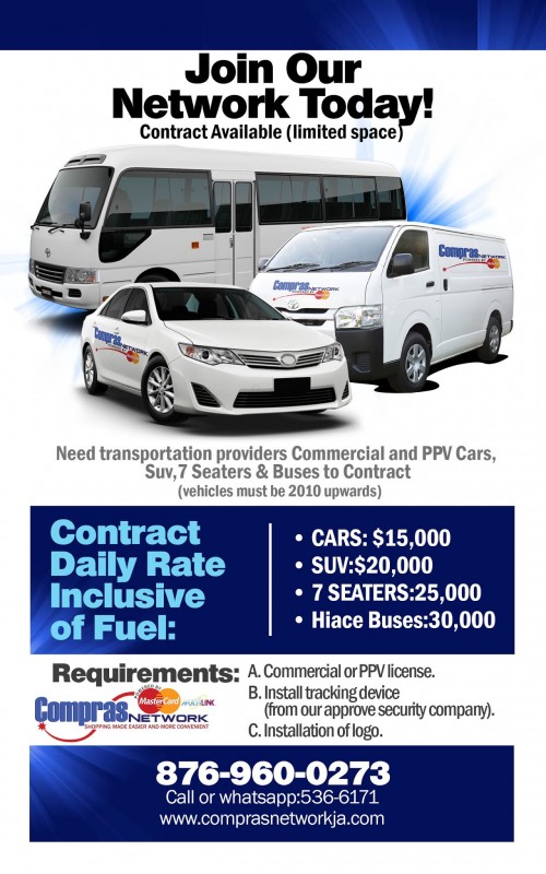 Company Need Vehicles To Contract  From All Parish