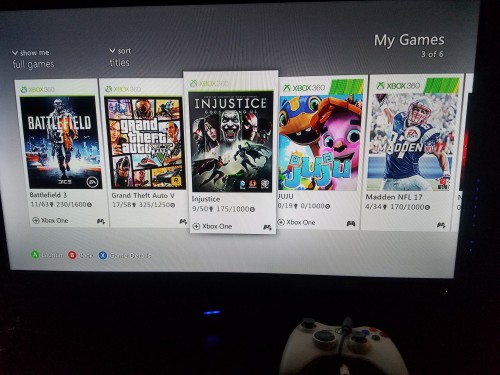 Used Xbox 360 With 4 Games On Hardrive For Sale